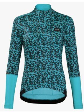 EUC GOREWEAR Progress Thermo Rain Camo Jersey Scuba Blue/Orbit Blue in XS
